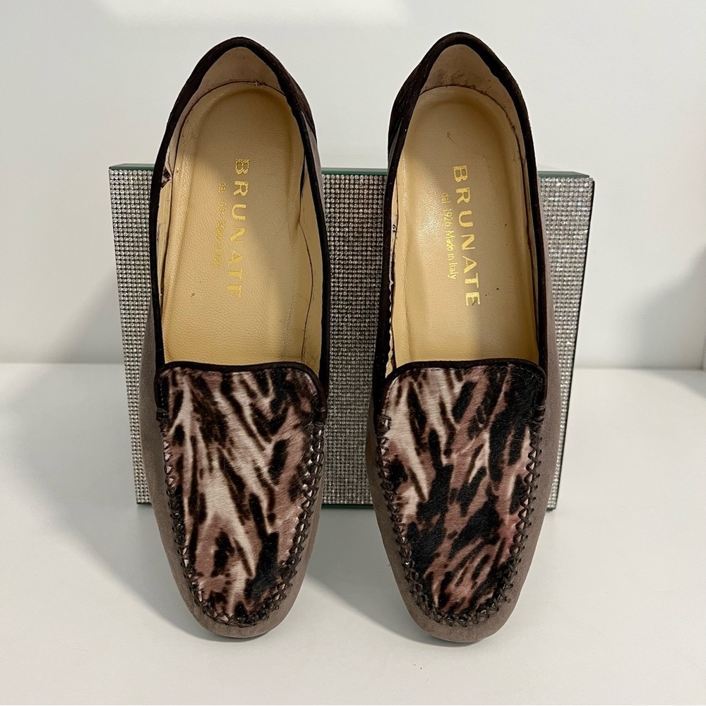 BRUNATE - Moccasin Loafer Violet Suede / Zebra / Made in Italy 🇮🇹 - Picture 5 of 12